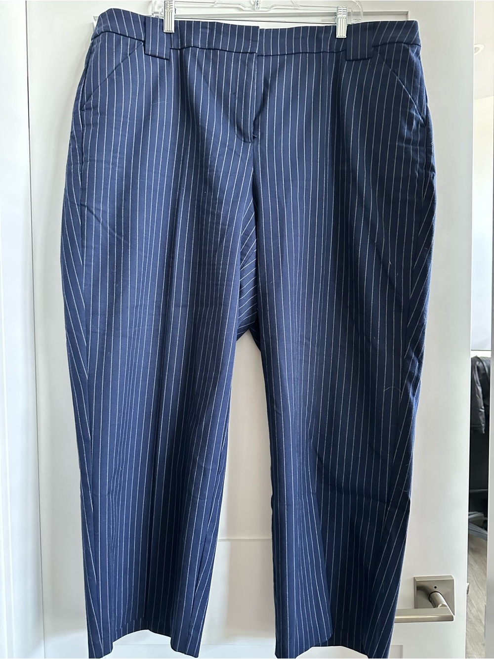 Lane Bryant Navy Pinstripe Trousers